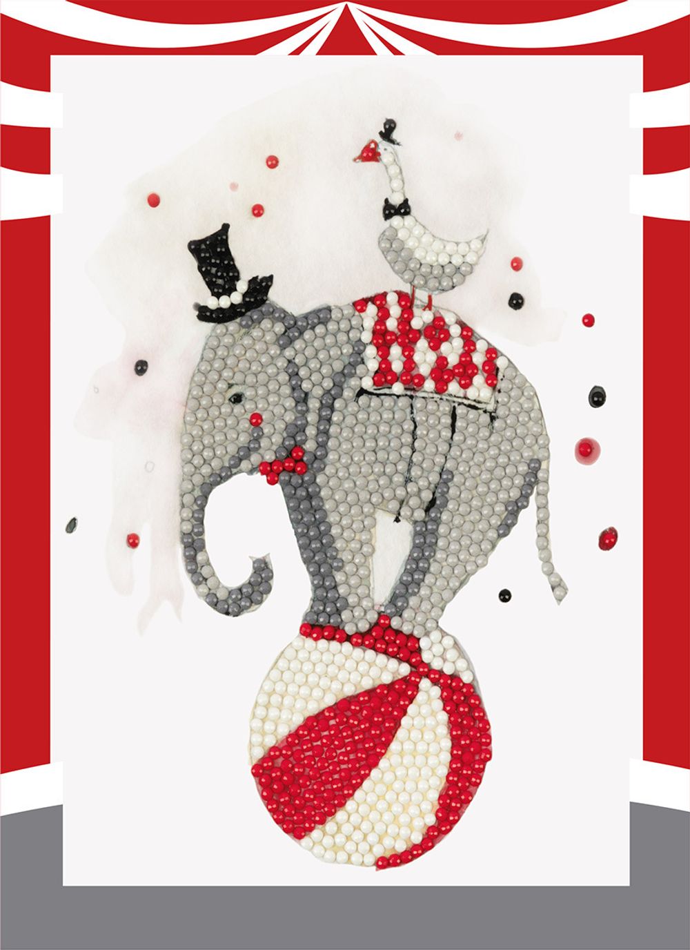 Алмазная (кристальная) мозаика Фрея, мини-картинка Цирк, 14х19.5 см