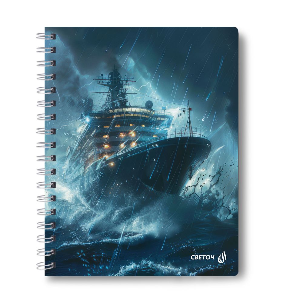 Тетрадь ученическая общая, A5 48 л. на гребне 65 г/м², белизна 100 %, 8 шт, клетка, 01175 МИКС - У руля, Светоч Т107