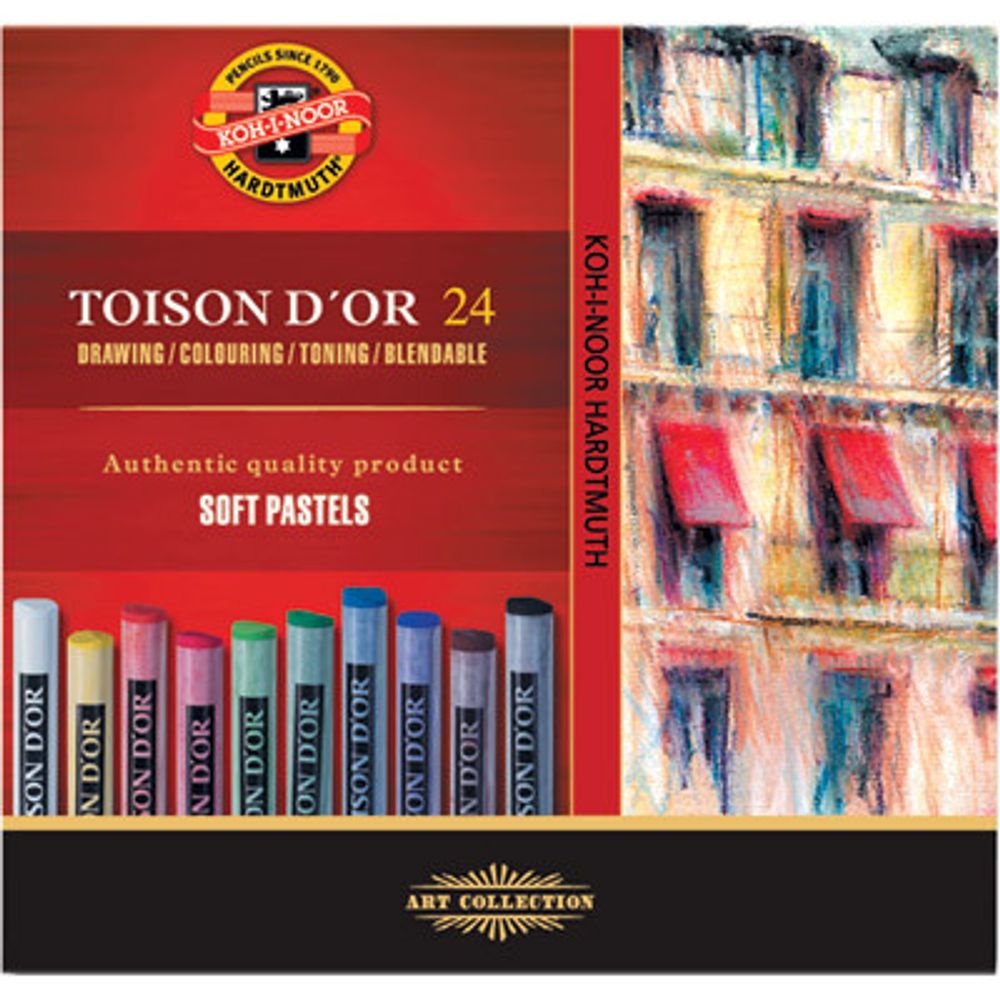 Пастель художественная мягкая 24 цв, KOH-I-NOOR Toisodor, круглая в картонной коробке 8514024005KSRU