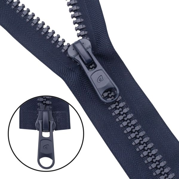 Молния трактор Arta Т8 (8 мм) 2 зам., разъем., 75 см, (2080), A058 т.синий, НОВЫЙ МАТОВЫЙ ЗАМОК, уп.50 штук