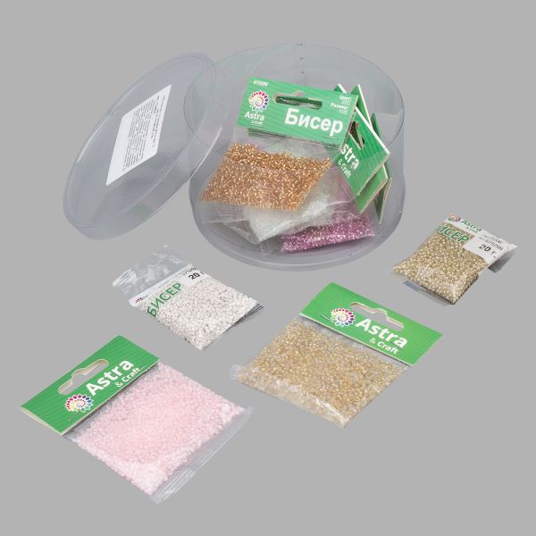 Набор бисера 11/0 ассорти №16 в тубе, 10 цветов, Astra&Craft