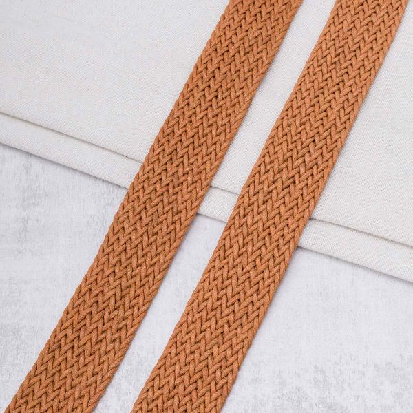 Стропа (ременная лента) 45 мм / 45.72 метра, [75.59 г/пог.м], плетеная вощёная, ZH109 оранжево-коричневый, 3Al299