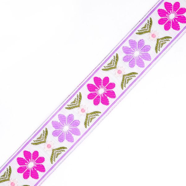 Лента (тесьма) жаккардовая 33.0 мм / 7 метров, бледно-сиреневый, 11832