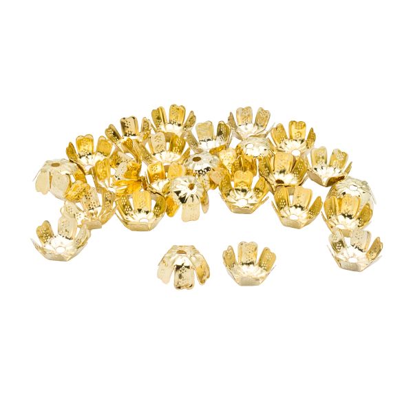 Шапочка для бусин 4AR209, 13мм 30 шт/упак, Astra&Craft (Светлое золото)