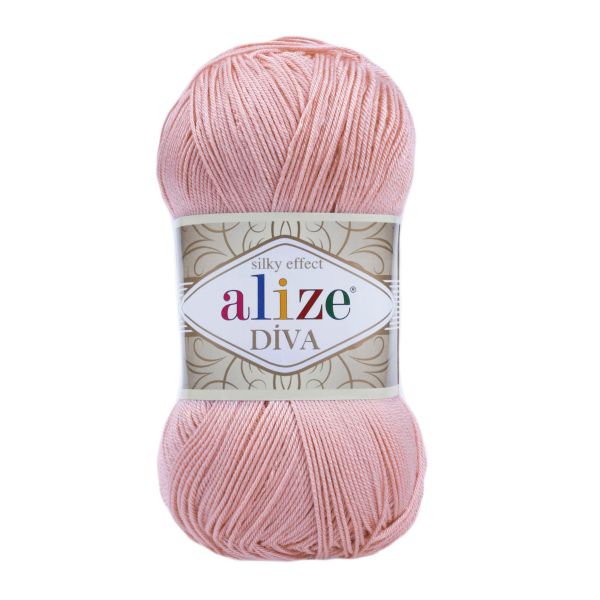 Пряжа Alize (Ализе) Diva / уп.5 мот. по 100 г, 350м, 363 нежная роза A