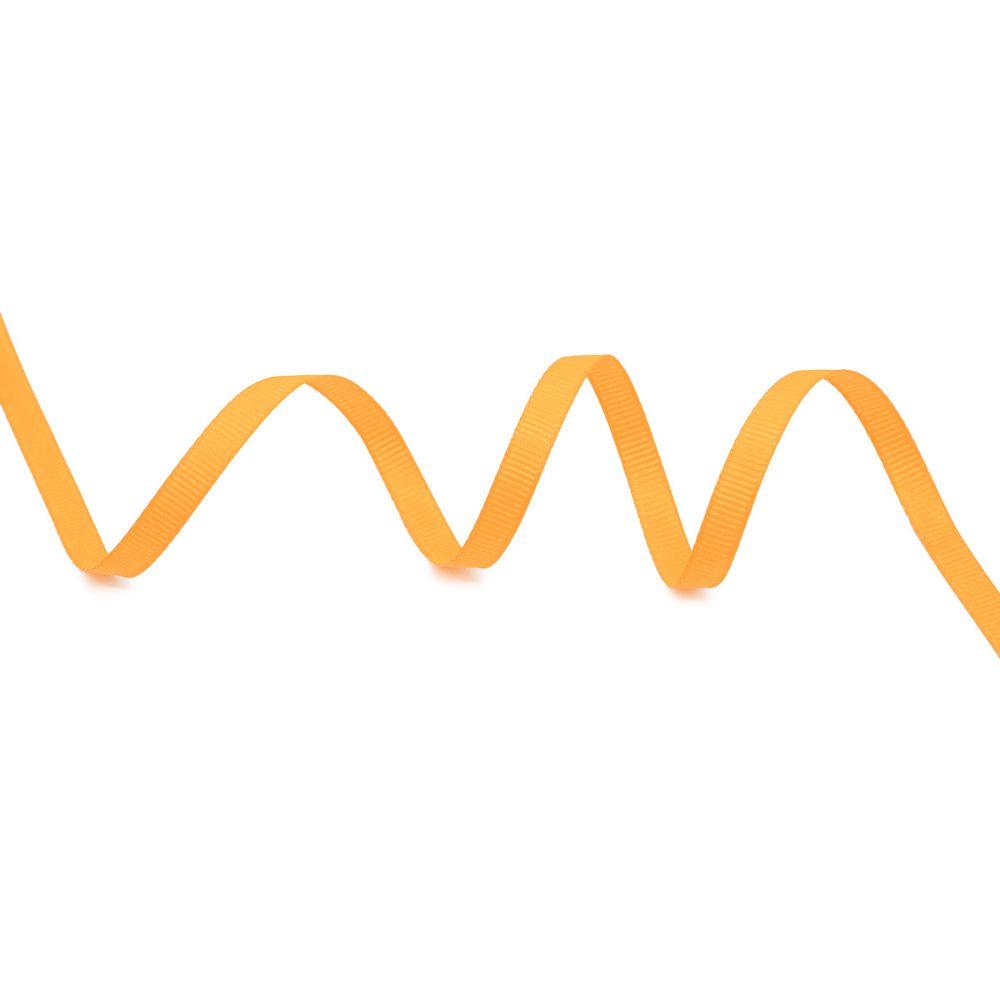 Лента репсовая (в рубчик) 6.0 мм, 042 оранжевый, уп.18,28 м