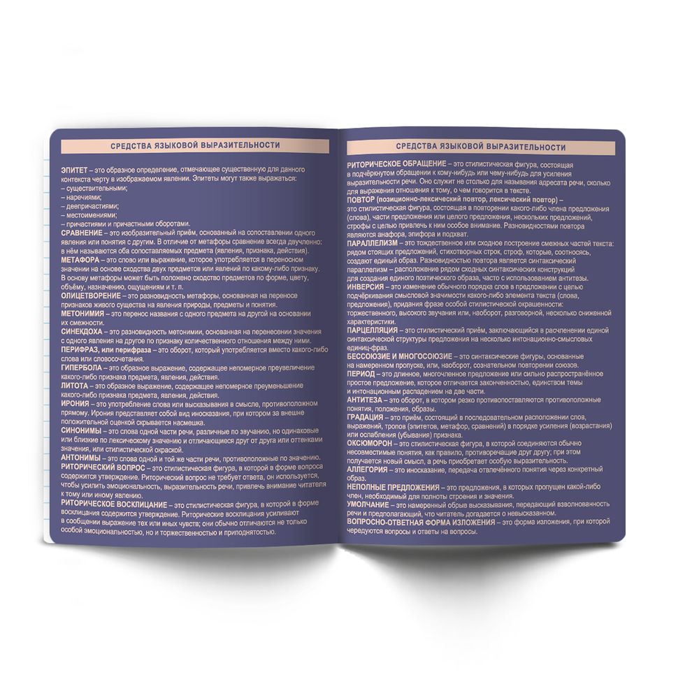 Тетрадь со справочным материалом Лёгким почерком, софт-тач ламинация, A5 48 л. на скобе 65 г/м², белизна 100% 10 шт линия, 01845 Лёгким почерком Литература, Светоч Т285