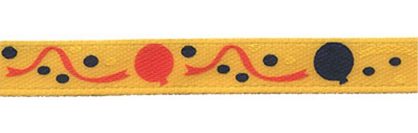 Лента атласная с рисунком 6.0 мм / 22.8±1 метра, D3/021 Воздушные шары/оранжевый, Gamma ALP-063