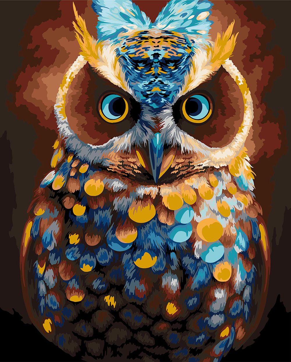 Картина по номерам Фрея, с поталью Волшебный филин, 50х40 см