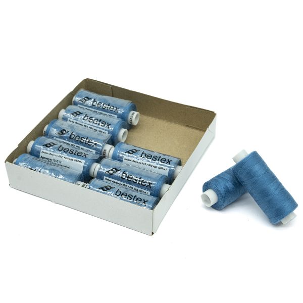 Нитки швейные бытовые Bestex 40/2, 365 м (400 ярд) / 10 кат., 322 джинсовый