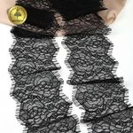 Кружево шантильи (реснички) 80 мм, цв.2 черный, 3 метра, Kruzhevo