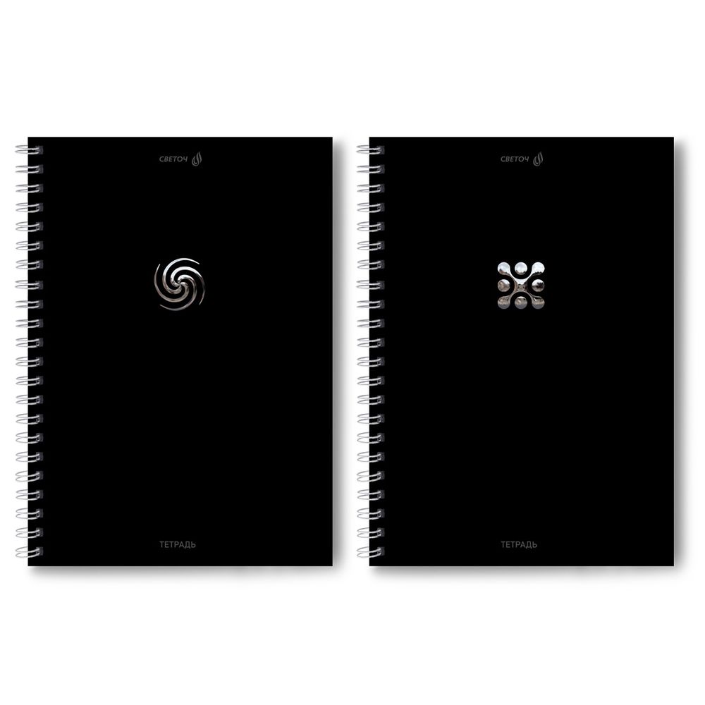 Тетрадь ученическая общая, A4 96 л. на гребне 65 г/м², белизна 100 %, 4 шт, клетка, 01251 Строгий стиль, Светоч Т129