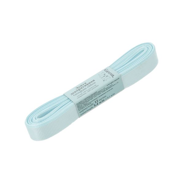 Лента репсовая нарезка 12.0 мм / 10 шт по 5.4 метра, 085 св.бирюза, Gamma GR-12