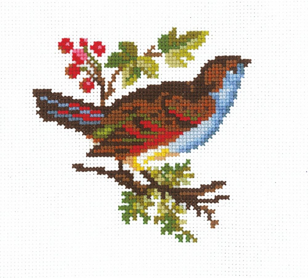 Набор для вышивания нитками Сделай своими руками, Птичка (11х11 см) 16х16 см