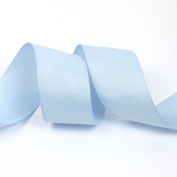 Лента репсовая (в рубчик) 38.0 мм, S351 голубой, уп. 27,4м