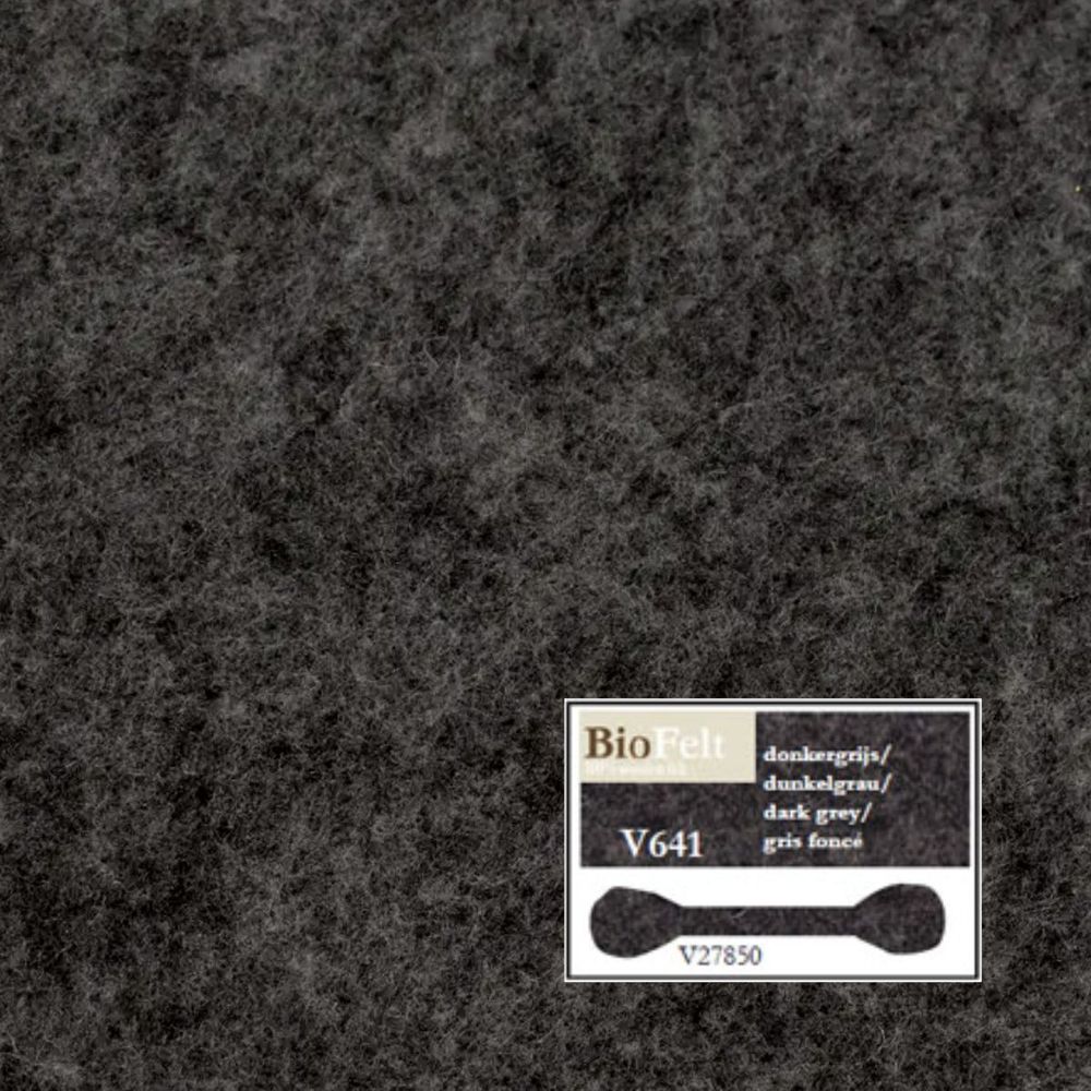 Войлок натуральный 20х30 см, толщ. 0.1 мм, De Witte Engel, цв. V641, темно-серый