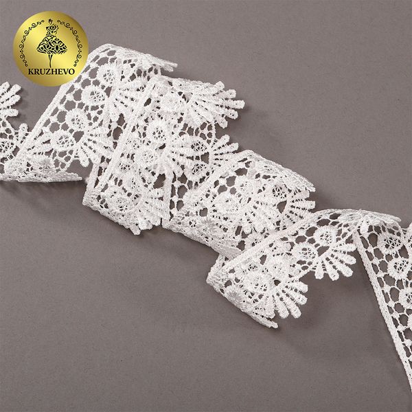 Кружево гипюр (плетёное) 38 мм, TBY.C01330B, теплый белый, 13.71м, Kruzhevo