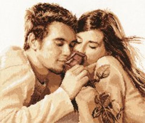 Набор для вышивания нитками Алиса, Влюбленные 37х31 см