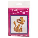 Набор для вышивания нитками РС Студия, Рыжий кот 14х11 см