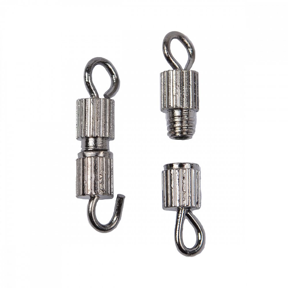 Замок винтовой для бус арт.MH.11191-3 цв.черный никель 8х3мм уп.50 шт