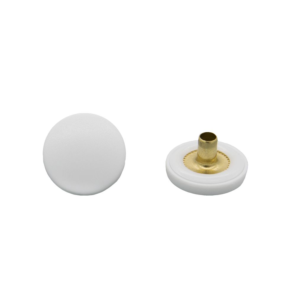 Часть кнопки Альфа (S-образная) ⌀12.5 мм, 5/12,5 бел пласт, A 4,5 мм, 100 шт