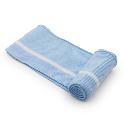 Подвяз (довяз) трикотажный 7.5х80 см, однослойный в полоску, голубой цв.542/белый/ сиреневый цв.259