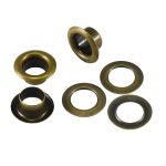 Люверсы металл ⌀6.0 мм (внутр.), h=4.2 мм, внешн. ⌀11.5 мм, латунь, 100 шт, BIG