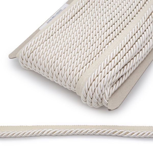 Кант витой 9 мм / 25 метров, вискоза (103/02), белый