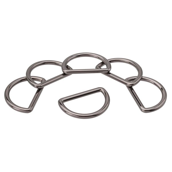 Полукольцо литое металл 25мм (32х21мм), черный никель (олово), MB2328, 6 шт