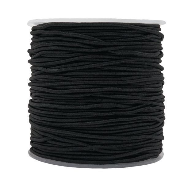 Резинка шляпная (шнур эластичный) ⌀1.5 мм / 100 метров, 0370-0301, черный