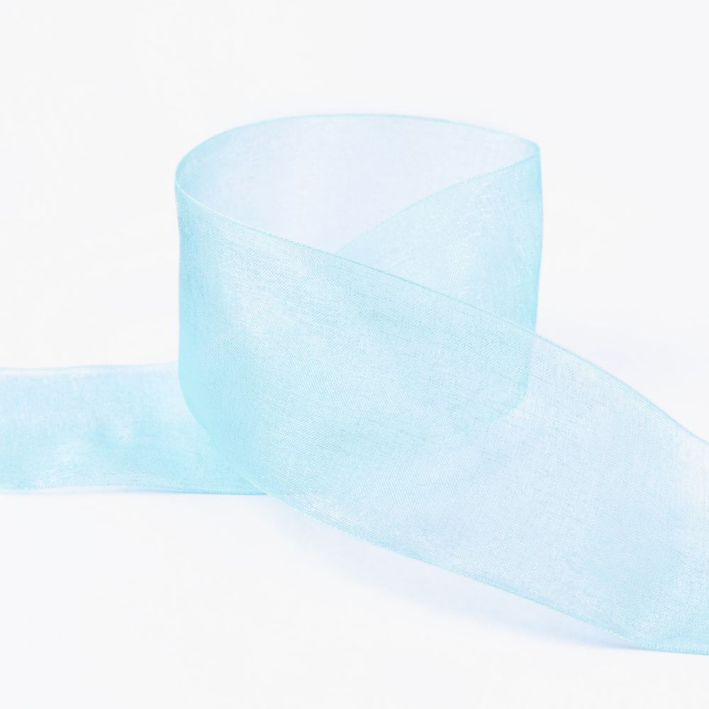 Лента капроновая (органза) 50.0 мм / 22.8±1 метра, 064 св.голубой, Blitz OR-50