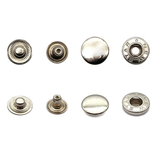Кнопка Альфа (S-образная) ⌀15.0 мм, ≈72 шт, СТАЛЬ, никель, NEW STAR