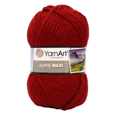 Пряжа YarnArt (ЯрнАрт) Alpine Maxi / уп.2 мот. по 250 г, 105м, 667 насыщенный красный