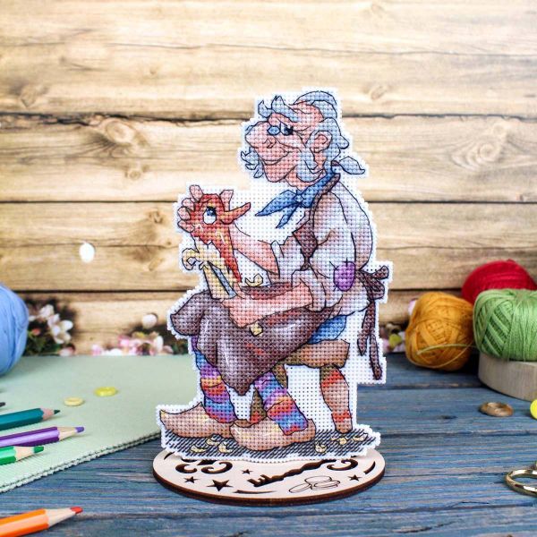 Набор для вышивания нитками МП Студия, на пластиковой канве Папа Карло 17х10см