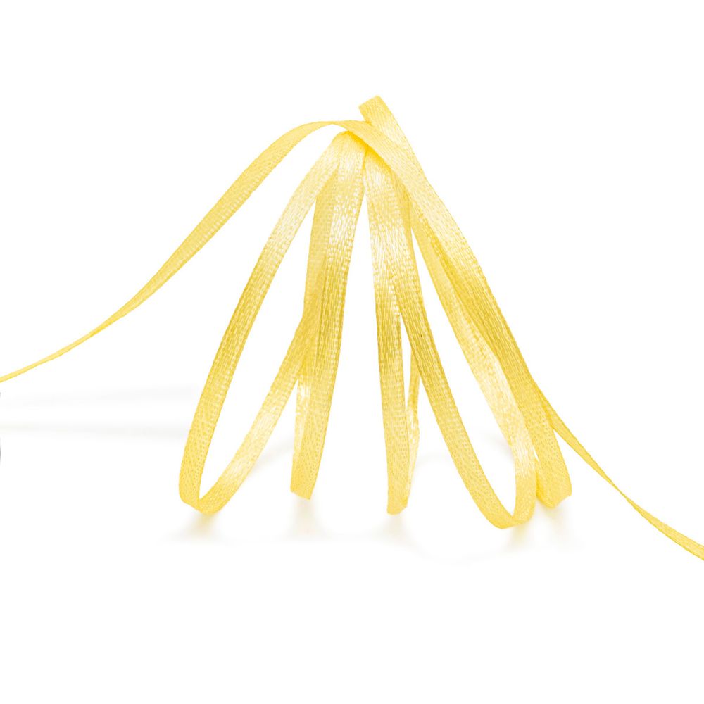 Лента атласная 2-сторонняя 3.0 мм / 100±2 метров, (060 лимонный), Globus