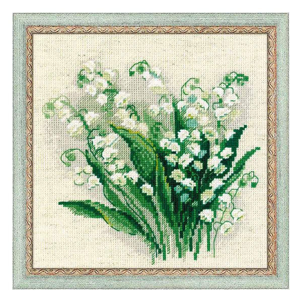 Набор для вышивания нитками Риолис, Весенние ландыши, 20х20 см