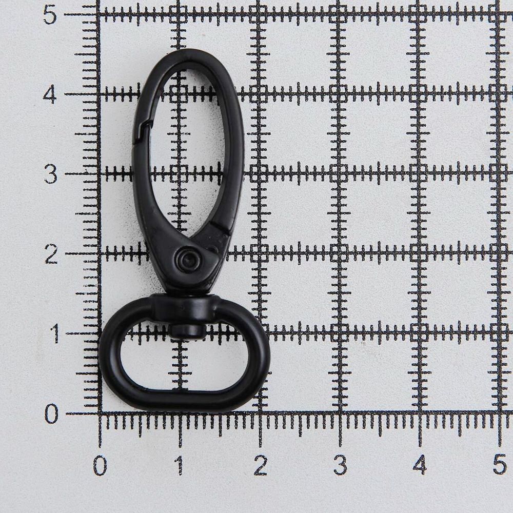 Карабин металл 15.0 мм (43х22 мм), черный матовый, ГУ12849, 4 шт