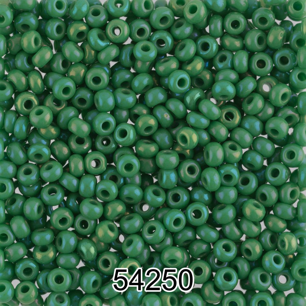 Бисер Preciosa 10/0 (2.3 мм), 500 г, 54250 (Ф062) зеленый/меланж