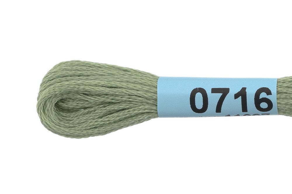 Мулине Gamma 100% хлопок, цв.0716 фисташковый, 24 мотка по 8 метров