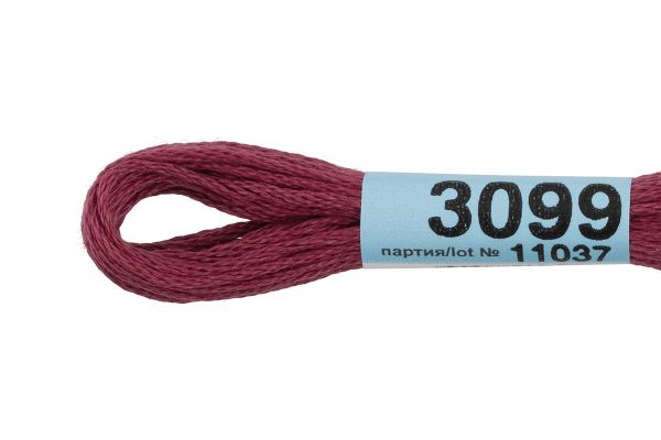 Мулине Gamma 100% хлопок, цв.3099 гр.вишневый, 24 мотка по 8 метров