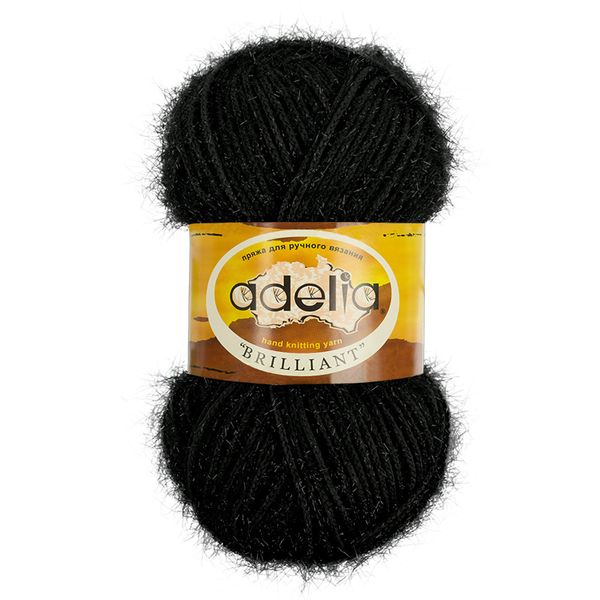 Пряжа Adelia Brilliant / уп.10 мот. по 50г, 90м, 02 черный