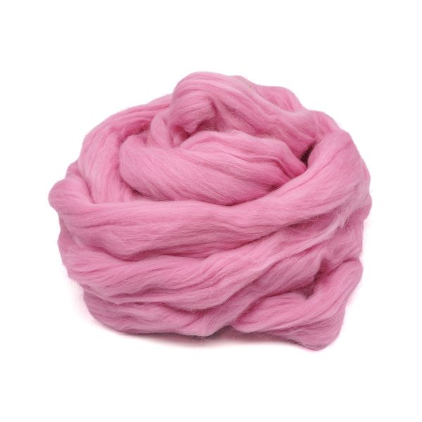 Шерсть для валяния мериносовая тонкая Троицкая 100%, 100 г, 29 розовая сирень