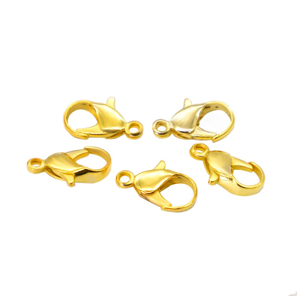 Замок для бус карабин 14 мм, 5 штук, Astra&Craft (яркое золото) 4AR235