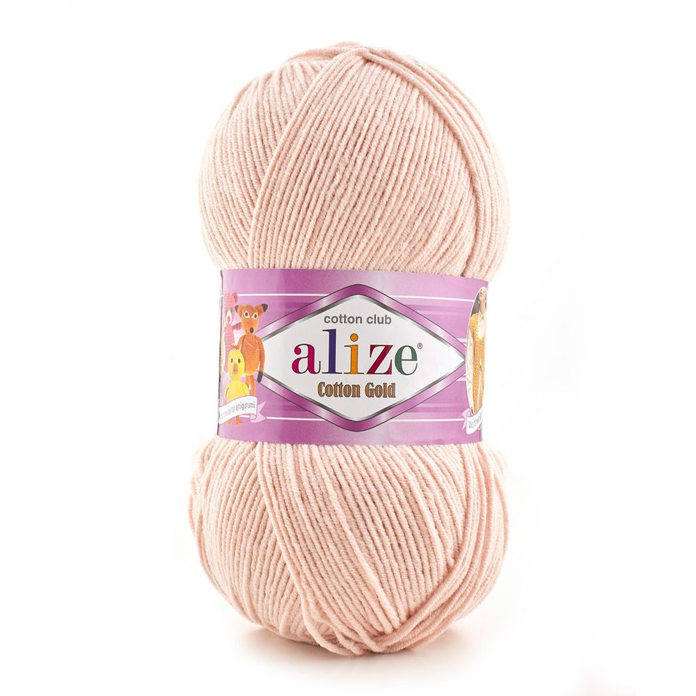 Пряжа Alize (Ализе) Cotton Gold / уп.5 мот. по 100 г, 330м, 401 телесный A