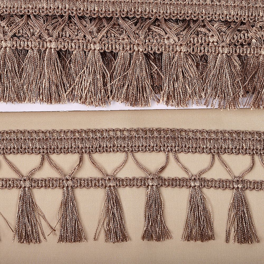 Бахрома отделочная 70.0 мм / 10 метров, 6154-0419, с кисточками, цв.6458 темно-бежевый