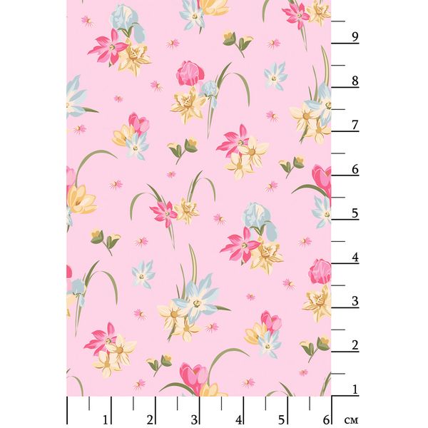 Ткань для пэчворка Peppy Весенний этюд, отрез 50х55 см, 146 г/м², ВЭ-15 розовый, Peppy