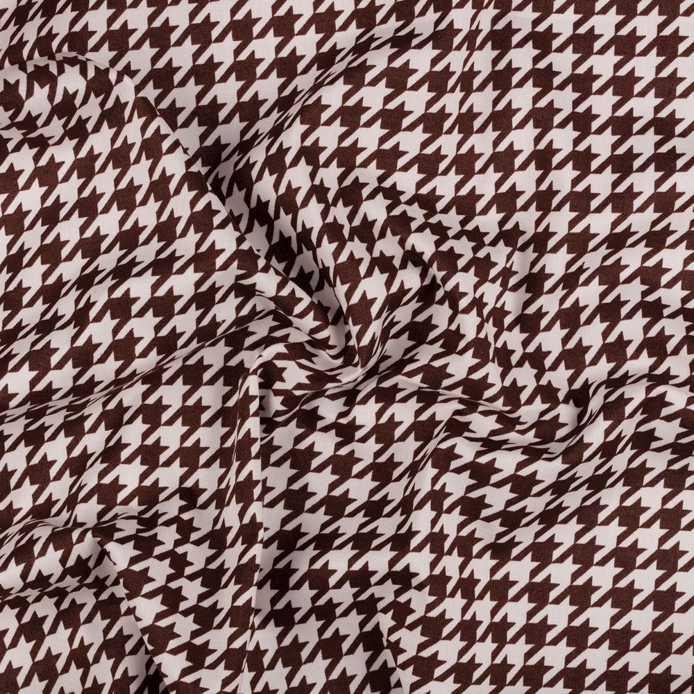 Ткань для пэчворка Peppy Бабушкин сундучок, рулон 112 см / 5 метров, БС-07 гусиная лапка коричневый, Peppy