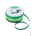 Набор атласных лент 5 цветов по 6.0 мм / 23 метра, зеленый микс