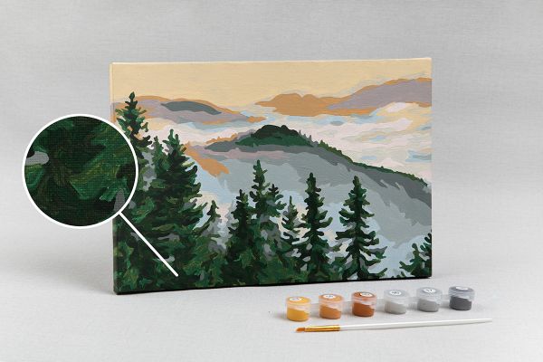 Картина по номерам Фрея, Туманные холмы, 30х20 см