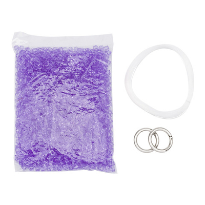 Набор для плетения сумки из акрил. бусин в цвете, граненый куб, 10мм, Astra&Craft (643 лавандовый)